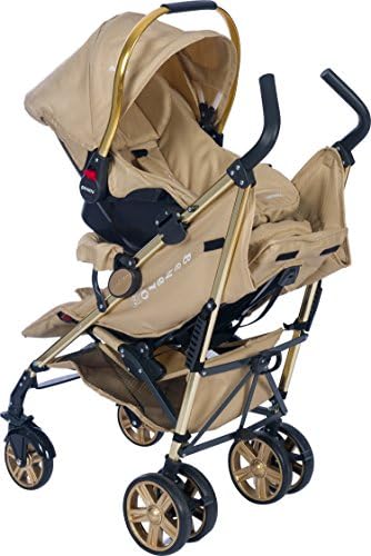 Beneto Stroller and Car Seat Combo Travel System, Gold