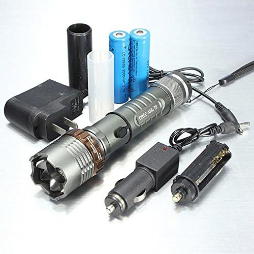 Flashlight Torch New 2000lumen Zoomable Cree Xm-l T6 LED Flashligth + 2×18650 Batteries + Charger Tactical Flashlight