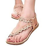 Start women Comfortable Summer Bohemia Sandals Clip Toe BeachShoes Herringbone Shoes (US=8, Khaki)