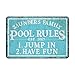 Pattern Pop Personalized Vintage Distressed Look Pool Rules Metal Room Sign primary