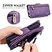 CORNMI Note 9 Wallet Case, Mirror 13 Card Holders Crossbody Wrist Strap kickstand Detachable Purse Leather Folio Zipper Pocket Flip protective Cover for N9 Purple