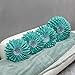 JWH Handmade Flower Throw Pillow Cover Aesthetic Decorative 3D Sunflower Accent Pillow Case Round Cushion Bed Couch Living Room 12 Inch Turquoise Green
