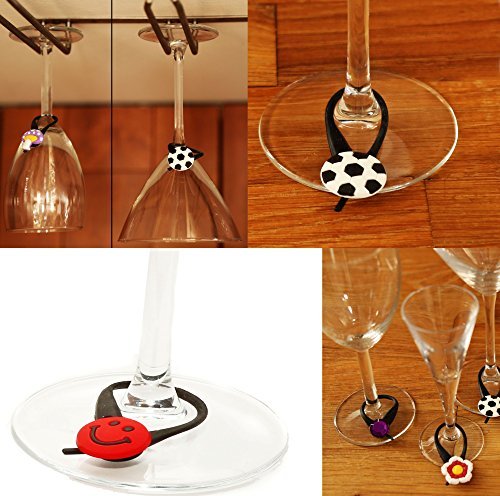 AVIRGO Glass Charms Wineglass Drink Marker Set of 16 Pcs - Thumbnail 6