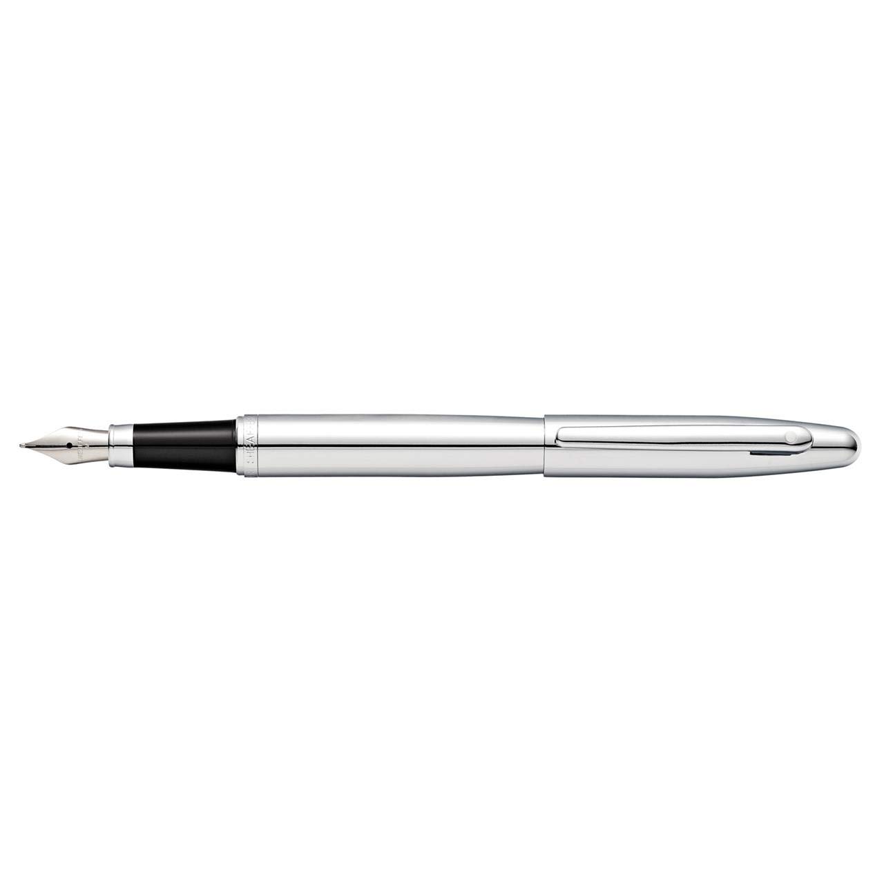 Sheaffer VFM - Refillable ballpoint pen, polished chrome finish, polished gold-tone trim