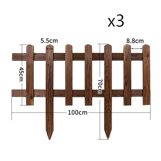 ZHANWEI Valla de jardín Bordura de jardín Carbonización Madera Al ...