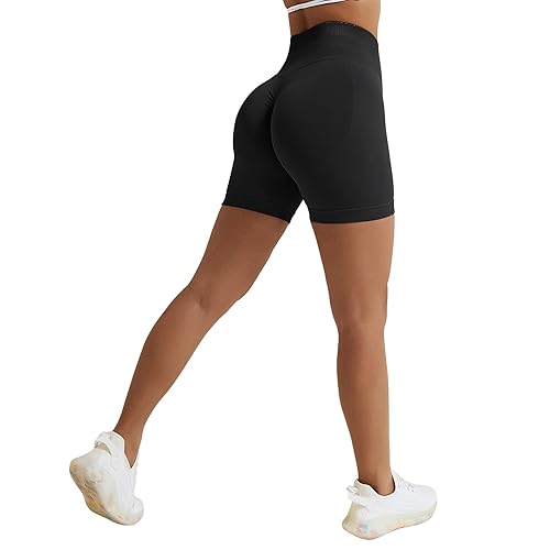 Vertvie High Waisted Gym Shorts Women Booty Scrunch Shorts