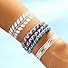 Jeka Handmade Woven Braided Friendship Bracelets - 6 Pcs Fashion Jewelry Set for Men Women Cool Wrist Ankle Retro Gift - Great Party Favors (Multiple Colors)