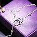 FUNRUN JEWELRY 925 Sterling Silver Double Heart Anklet for Women Girls Adjustable Foot Ankle Gift for Women