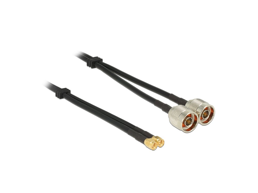 DeLOCK 89467 5 m 2 x N Plug 2 x SMA Plug Black Coaxial Cable (2 x N Plug, 2 x SMA Plug, Straight, RG-58, 5 m)