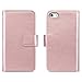 ULAK iPhone 5s Case, iPhone 5 Case, iPhone 5s/5/SE Wallet Case, Fashion PU Leather Magnet Wallet Flip Case Cover with Built-in Credit Card/ID Card Slots for 5s 5G 5 SE,Rose Gold