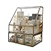 Clear Glass Makeup Organizer Spacious Display Case Mirrored Cosmetic Storage for Makeup/Jewelry/Brushes/Perfumes/Skincare Large Holder for Counter top with Front Open Lid Non-Acrylic