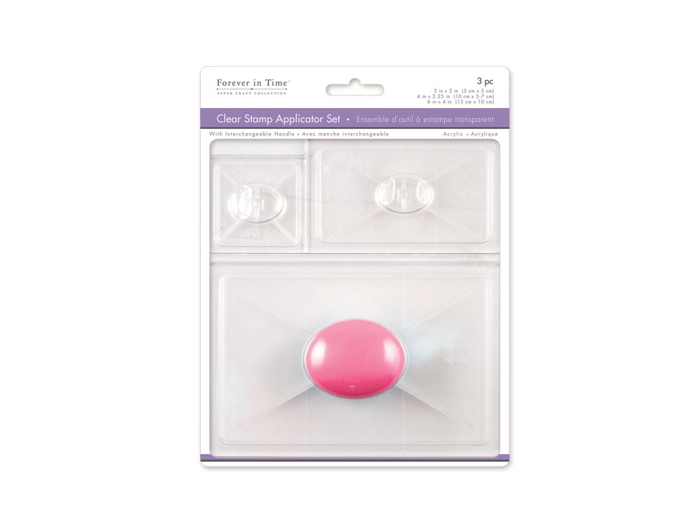 Multicraft Clear Acrylic Block Set with Adjustable Handle ,White,(2x 2 inch, 4 x 2.25 inch and 6 x 4 inch)