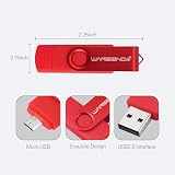 WANSENDA S100 64GB Red OTG USB Flash Drive 2.0 for Android Phone Tablet PC Mac view 2
