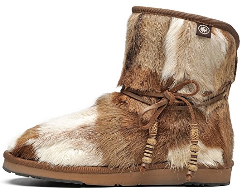 Aumu Women's Classic Mini Sheepskin Winter Boot Fur Boot Chestnut Size 4 - Thumbnail 2