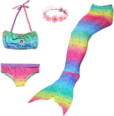 Fishkidtail 2019 Mermaid Costume for Girls Bathing Swimsuit Swimwear Princess Sea-Maid Bikini Set(No Monofin)