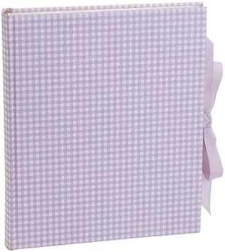 Semikolon Fotoalbum, gebundenes Leinen, Medium, Rose/Cream Gingham, M
