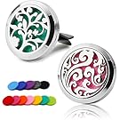 RoyAroma 2PCS 30mm Car Aromatherapy Essential Oil Diffuser, Stainless Steel Locket Air Freshener