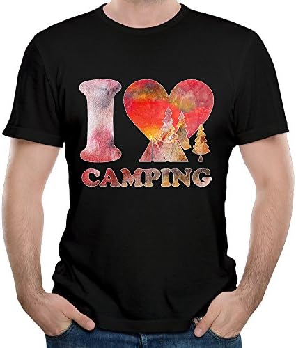 I Love Camping Men's Cotton Adult Standard Weight Short Sleeve T-Shirt,SpiritForged Apparel
