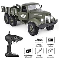 Rainbrace RC Military Truck -Radio Control 1/16 All Terrain Remote Control Military Truck 2.4Ghz 6WD RTR Controller Electric RC Off Road Trucks Vehicle Rechargeable Batteries Great Gift for Kids Boys