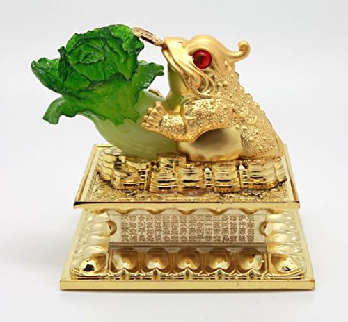Feng shui Golden Three Legged Toad Money Frog Statue Figurine