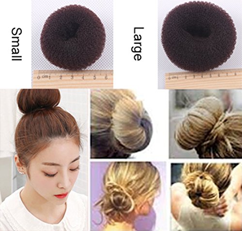 Freedi Hair Bun Donut Maker Ring 3 Pcs Brown Small Medium Large