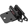 goldenwarm 6 Units（3 Pairs） Overlay Cabinet Door Hinges Black Kitchen Cabinet Hinges Face Mount Cabinet Hardware Hinges Black Self Closing Hinges for Kitchen Cabinets Doors