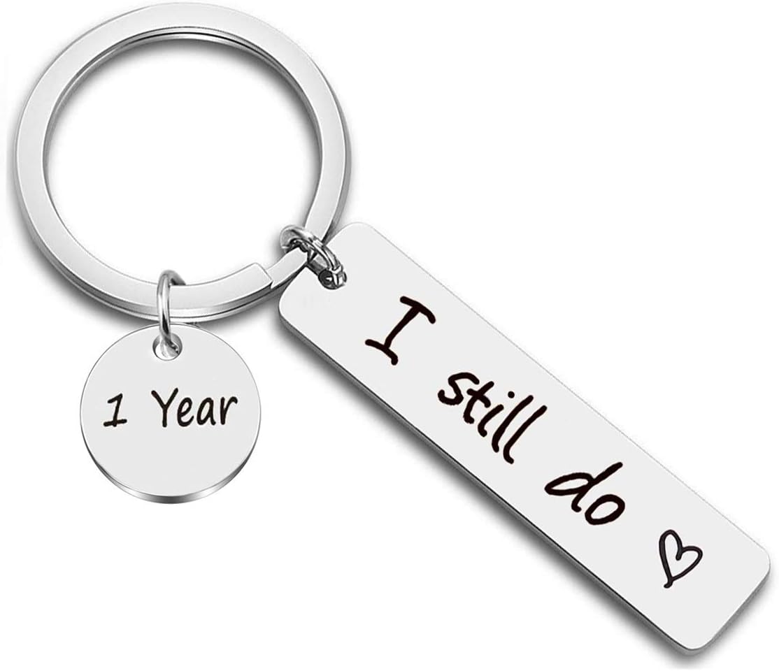JJTZX I Still Do Keychain 10th 20th 30th 40th 50th Wife Husband Keyring Couples Keychains Wedding