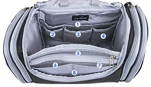 TRAVANDO XXL Toiletry Bag for Women "MAXI" with Hanging Hook - Large Wash Bag - Many Pockets - Travel Set, Travel Toiletry Kit Cosmetics Makeup Big Toilet Organizer Suitcase Luggage (Black) 3 TRAVANDO XXL Toiletry Bag for Women "MAXI" with Hanging Hook - Large Wash Bag - Many Pockets - Travel Set, Travel Toiletry Kit Cosmetics Makeup Big Toilet Organizer Suitcase Luggage (Black)