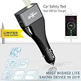 2BEsafe Car Crash Emergency Escape Safety Tool w/Dual USB Charger, Window Breaker and Seatbelt Cutter, 2200mAh Power Bank, LED Flashlight & SOS Beacon