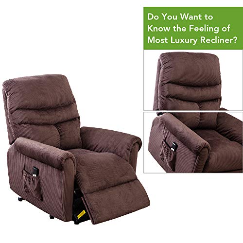 Lift Chair Recliner for Elderly Power Electric Seat with Remote Control Recliners - Chocolate