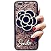 IPLUS Soft Case for iPhone X with Elegance Camellia Rotating Mirror Clear Lace Protective TPU Flexible Case Cover for iPhone X(iPhone X, Black Camellia)