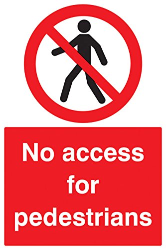 Caledonia Signs 13208P No Access For Pedestrians Sign, Rigid Plastic, P: 600 mm x 400 mm
