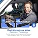 Mpow HC3 Bluetooth Headphones, Dual-Mic Noise Reduction, 13Hr Playtime Trucker Bluetooth Headset w/Wired Mode, Cell Phone Headset, Car Bluetooth Headphone with Microphone for Driver/Skype/Call Center