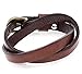 Regetta Jewelry Casual Style Wide Leather Mens Brown Cuff Bangle Bracelet