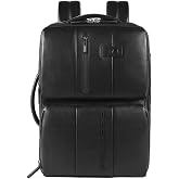 Piquadro - Leather Travel Backpack Laptop 17.3" - Men | Padded straps, Roomy, Organised compartments, Elegant and Professional, Business
