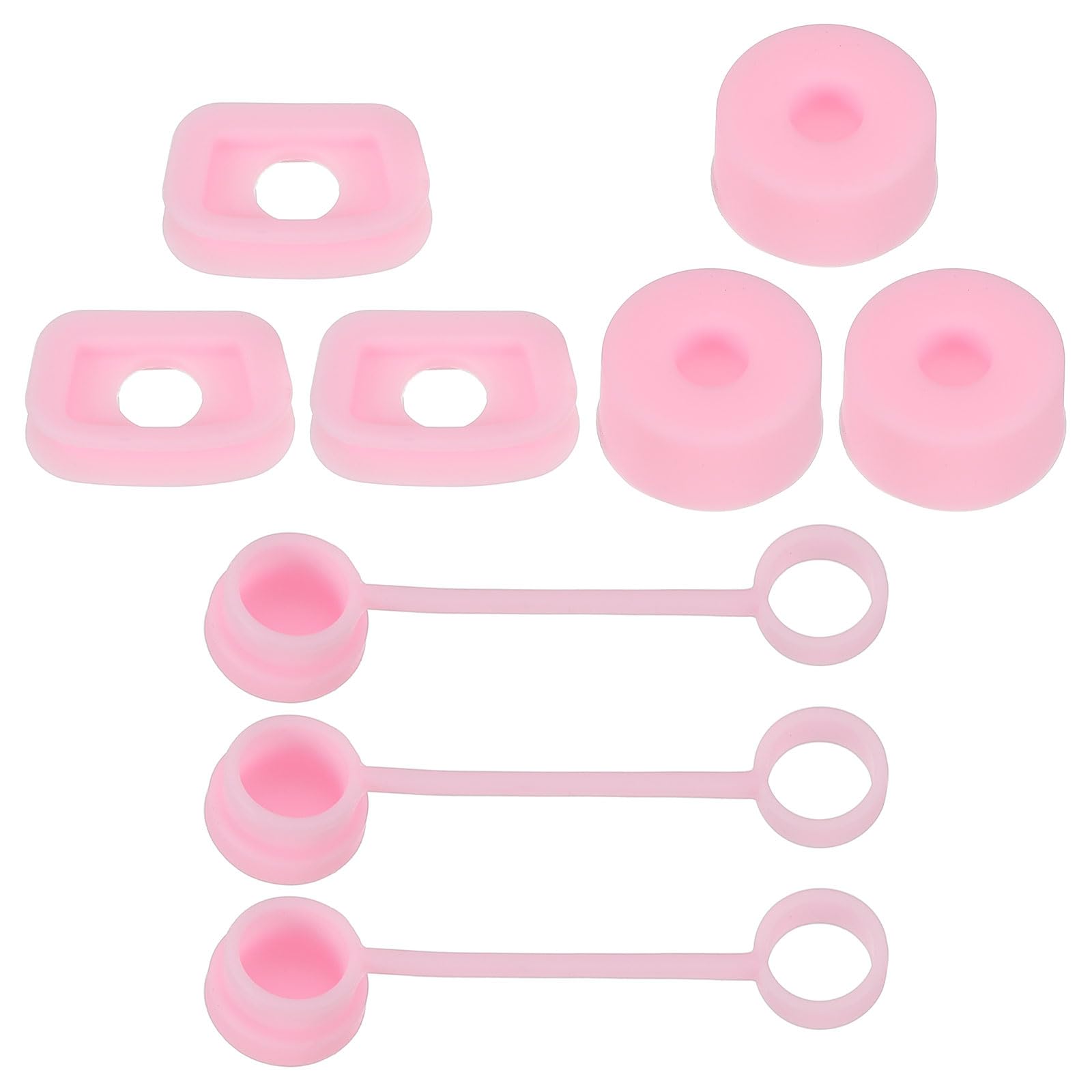 PATIKIL Silicone Spill Stopper for Straw Cup 2.0 40oz/ 30oz, Set of 9 Tumbler Accessories Including 3 Straw Cover Cap, 3 Square Spill Stopper and 3 Round Leak Stopper, Pink