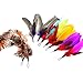 SUMCOO 9 pack Telescopic Wand Kitty Cat Feather Refill And Soft Furry Feather Replacement For Interactive Cat and Kitten Toy Wands.