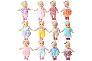 BBOO BOBO Clothes Set of 12 for 12-14-16 Inch Alive Lovely Baby Doll Clothes Dress Outfits Costumes Dolly Pretty Doll Cloth Handmade Girl Christmas Birthday Gift