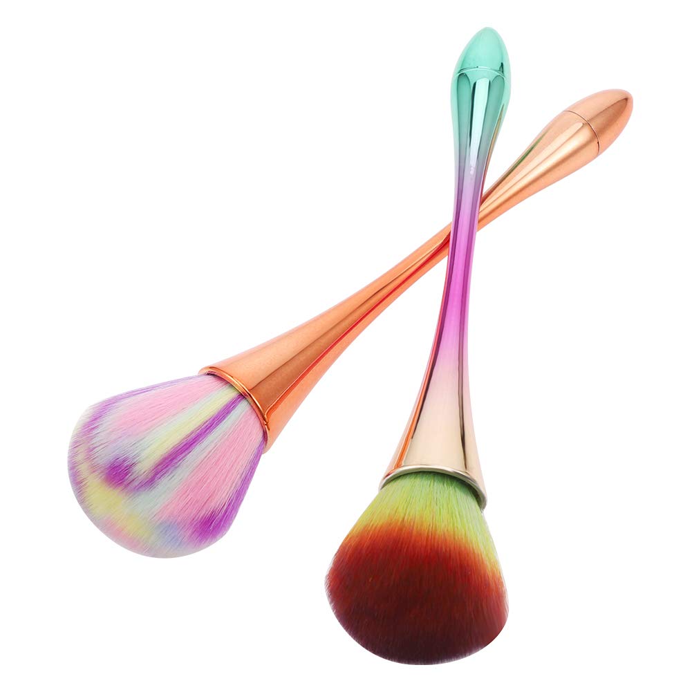 lorelo 2 pieces Nail Dust Cleaning Brush, Soft Foundation Brushes Powder Brush and Blush Brush for Daily Makeup