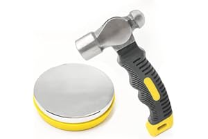 Suapouen Steel Bench Block and Metal Stamping Hammer Kit, Jewelry Metal Stamping Tools for Jewelry Making & Metal Stamping