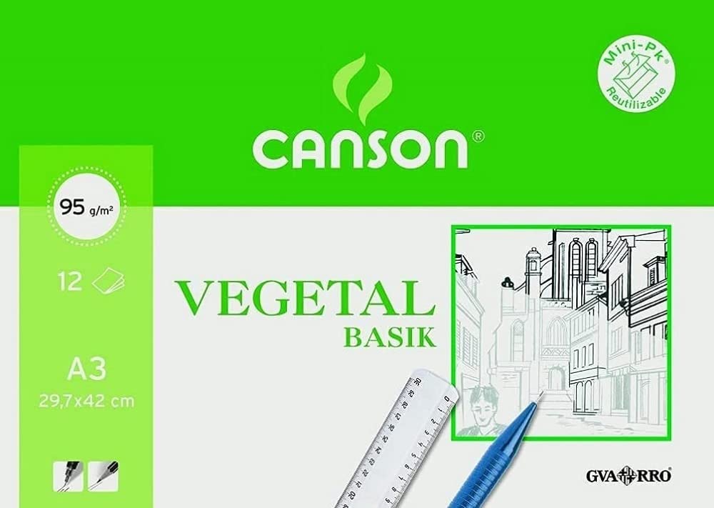Guarro Canson 200400787 – Vegetable Paper, 12 Sheets, A3, 90 g — image 1