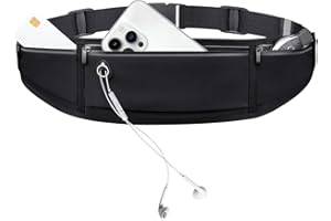 Zenvio Running Belt, Waterproof Jogging Waist Pack with 3 Pockets, Hiking Fanny Pack for Phone and Wallet Holder, Sport Fitne
