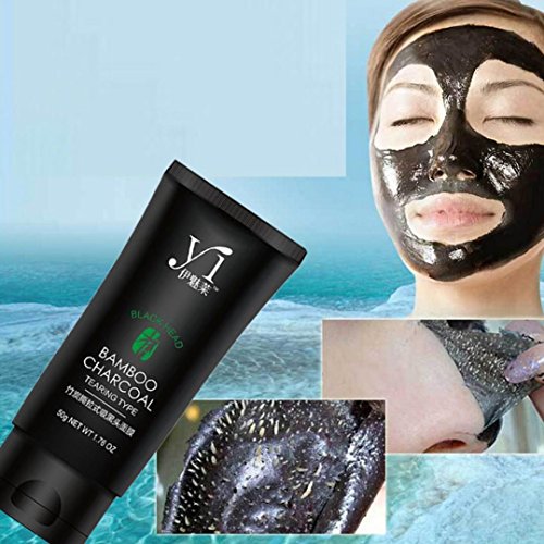 Hunputa Blackhead Purifying Peel Off Mask,Activated Charcoal Blackhead Exfoliators Remover Clear Mask Black Mud Pore Removal Strip Mask For Face Nose Acne Treatment