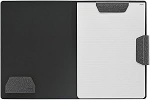 LHiDS Magnetic Business Portfolio Lite Resume Padfolio Organizer with Clipboard, Paper Clip, Writing Pad, Pen/Card Holder, Magnetic Closure for Work, School and More (Black, A4/Letter)