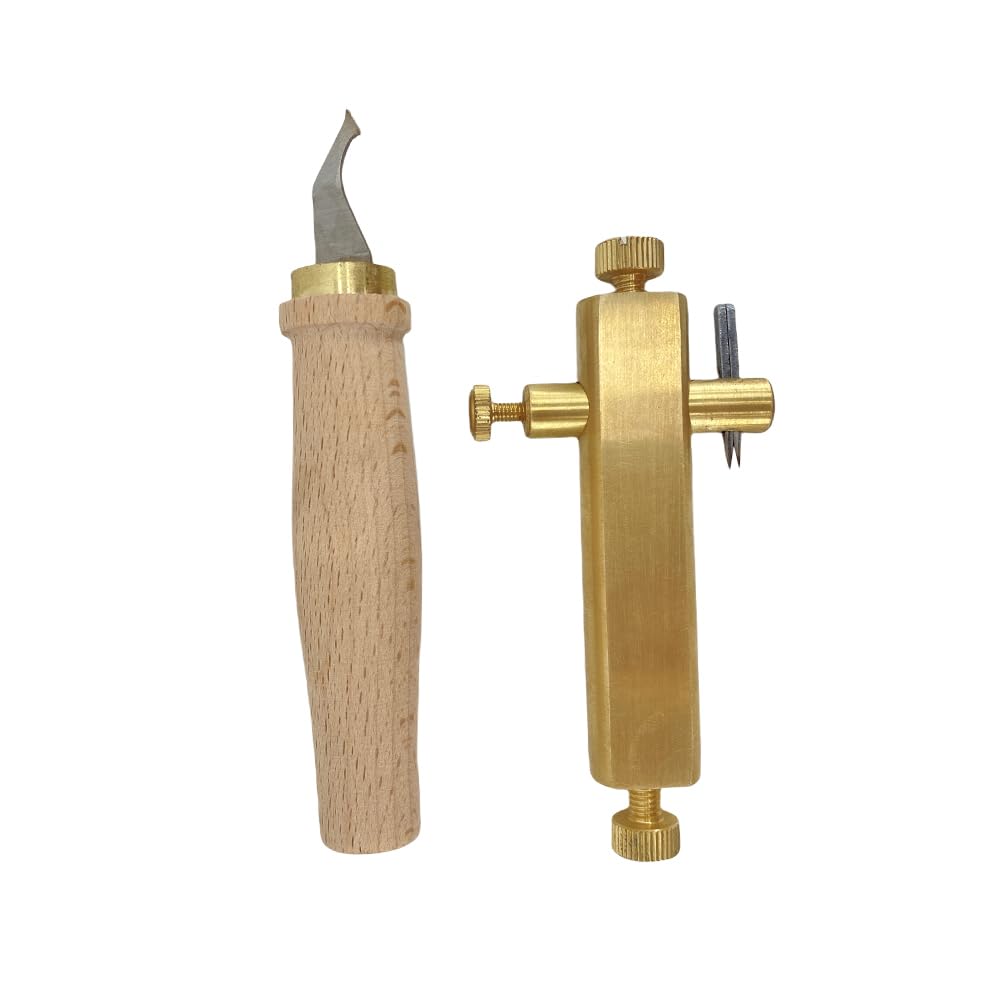 Yinfente 1set Brass Purfling Tools Inlay Inlaid Groove Carver Knife Luthier Tools for Making Violin Viola