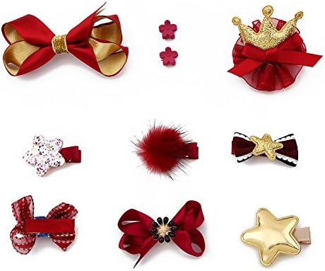 Bolomido Baby Girls Hair Bows Ribbon Lined Alligator Hair Clips Hair Accessories Set SP01 (C3)