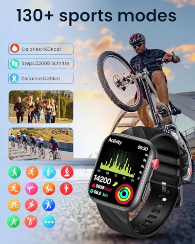 Smartwatch Reloj Inteligente Hombre con ECG+HRV：1.97'' AMOLED Smart Watch con Bluetooth Llamadas Presión Arterial BIM Temperatura Pulsera Actividad con 24H Pulsómetro Sueño Compatible iOS Android