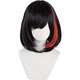 Xingwang Queen Anime Cosplay Wig Short Black Mixed Red Bob Wig Women Girls' Party Wigs