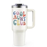 Auntie Gift Ideas, Aunt Gifts from Niece, Nephew - Cool Aunt Gift for Aunts to Be, Auntie, New, Promoted to Aunts - Birthday, Mothers Day, Christmas Gifts - 40oz Tumbler W Lid Straw