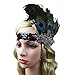Fascigirl Peacock Feather Fascinator Headband Sequin Party Headwear for Women